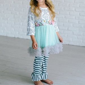 EUC Adorable sweetness Dress Ruffle Leggings sz 7